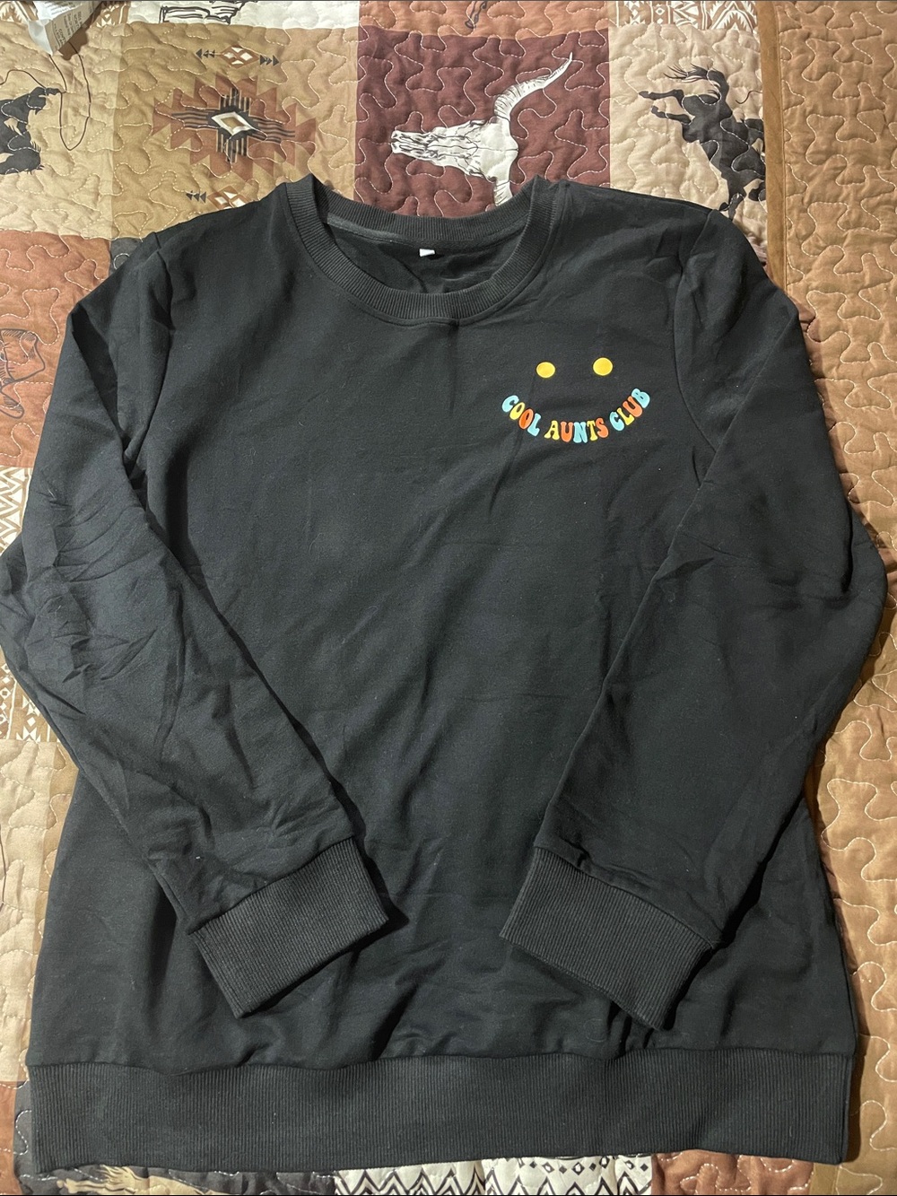 Cool Aunts Club Kids Black Long-Sleeve Sweatshirt